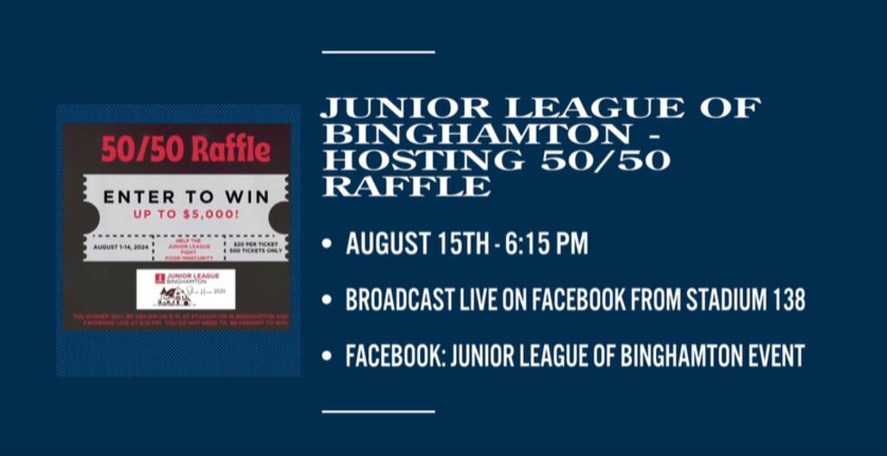Junior Block Raffles Details Here: Junior League of Binghamton 50/50 Raffle