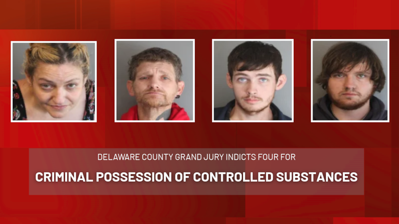 Mugshots of Dylan Bacigalupi, Sandy Beeching, Lori Brooks and Brendan Smith.