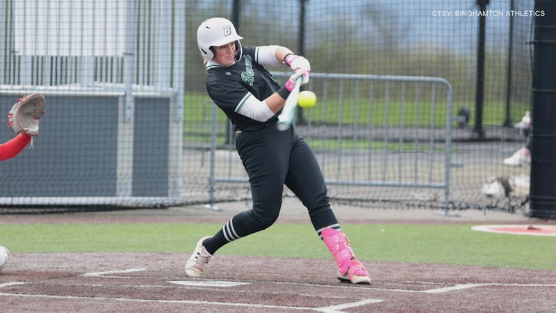 Binghamton’s Elisa Allen hit a solo home run to left center, breaking the Bearcats’ career...