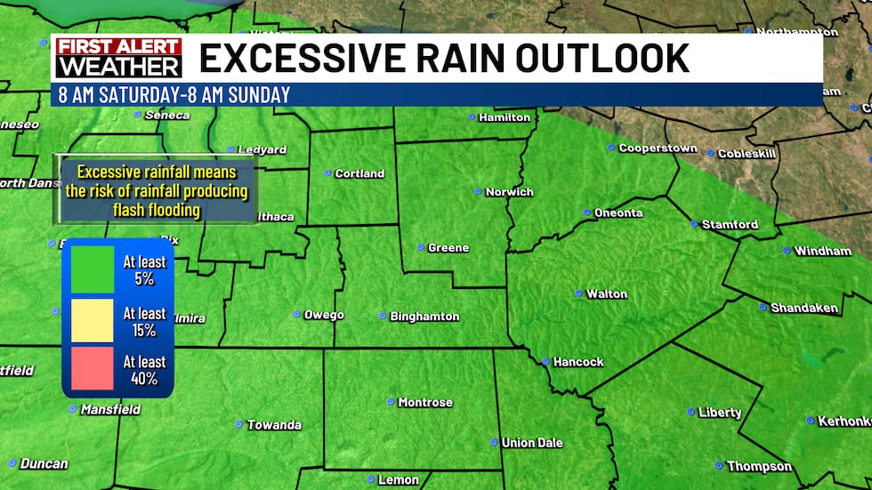 Marginal risk of excessive rainfall Saturday