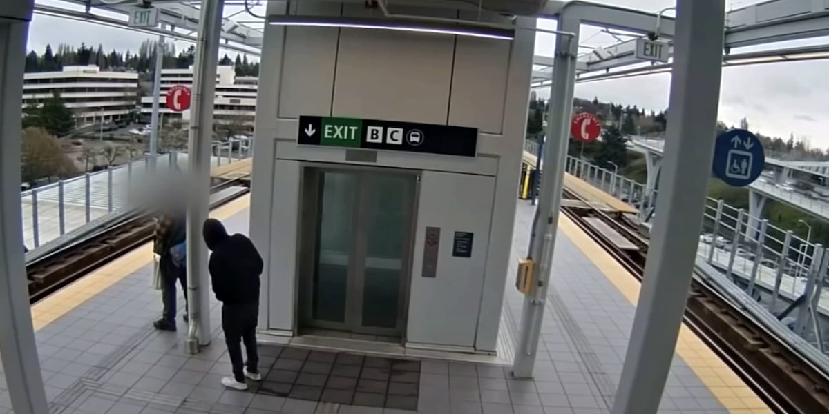 Shocking video shows man nearly pushed in front of light rail train ...