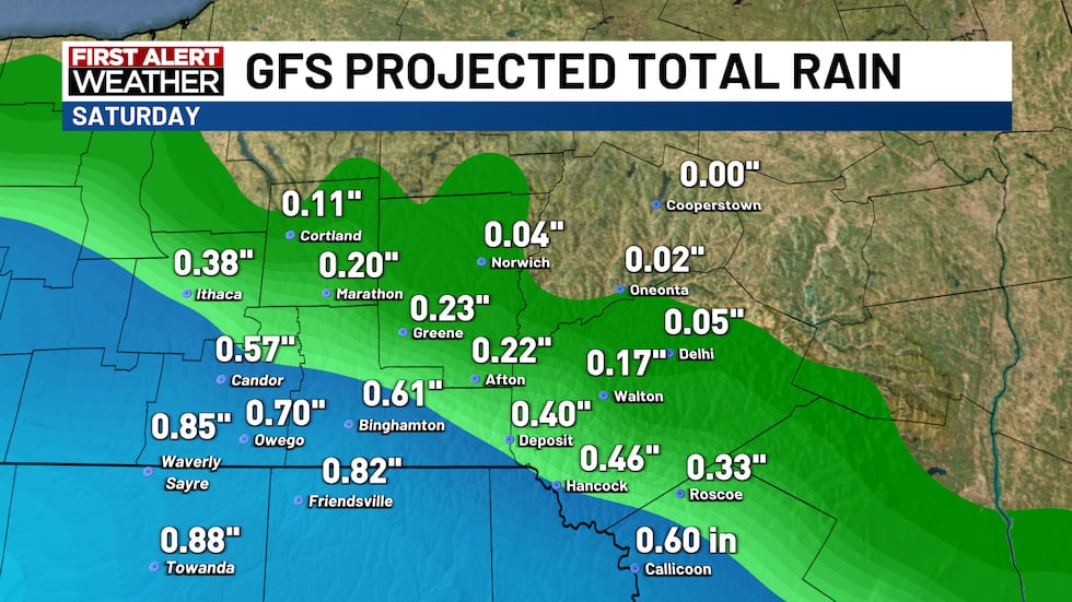 STEADY RAIN SATURDAY