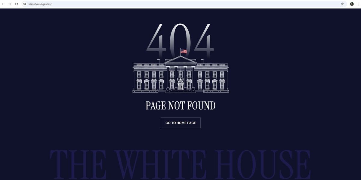 Trump administration shuts down White House Spanishlanguage page and